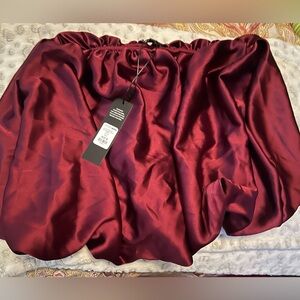 Fashion Nova Burgundy Midi Skirt